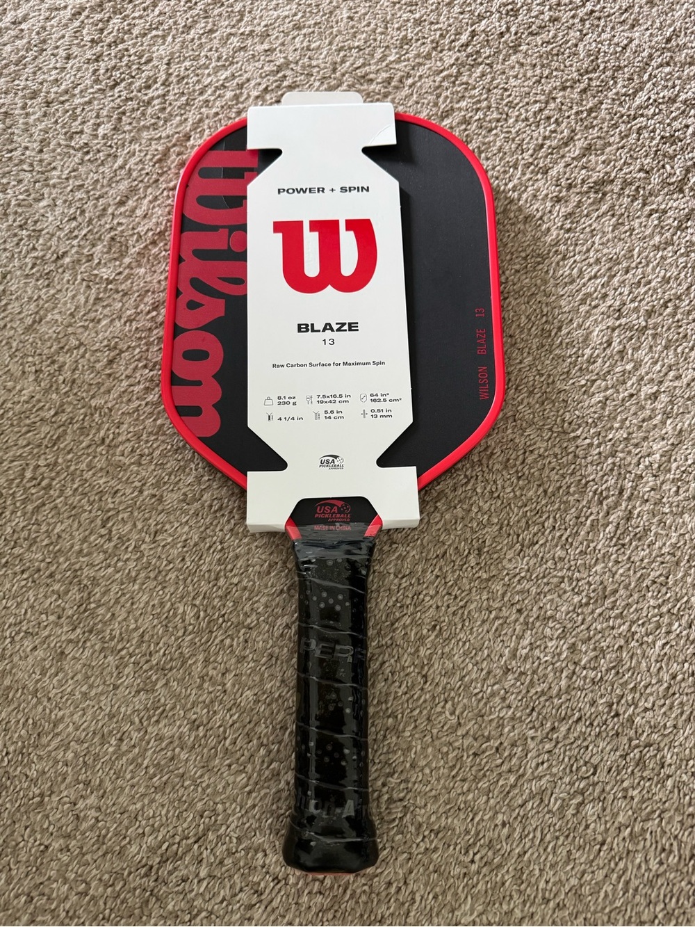 Wilson Blaze 13 Pickleball Paddle - Black & Red